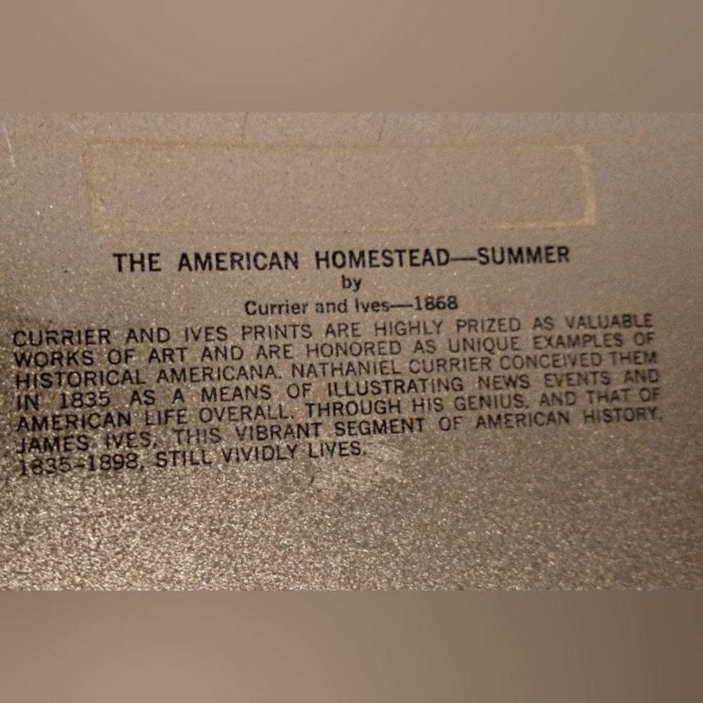 Vintage Currier & Ives Oval Tray - "The American Homestead" - Picture 3 of 11
